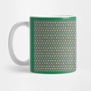 Boho Floral Pattern in Orange and Teal Mug